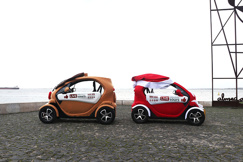 Live Electric Tours - Célia Lobo - Cars - Twizy - Christmas - Santa Claus - Santa - Reindeer - Deer - Lisboa - Lisbon