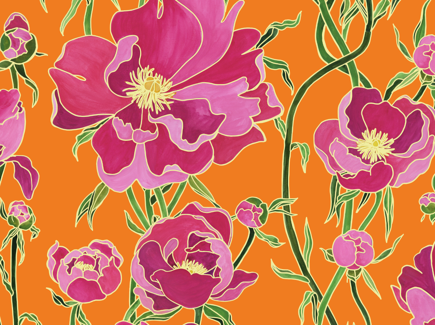 Weronika Anna Rosa - Célia Lobo - Interior - Design - Interior Design - Decor - Home - Decoração - Wallpaper - Papel de parede - Papier-peint - Tissus - Textile - Tecido - Pop - Colors - Design - Cores - Print Design - Textile Design - Têxtil Design - Estampados - Pattern - Imprimés - Flower - Flor - Luxe