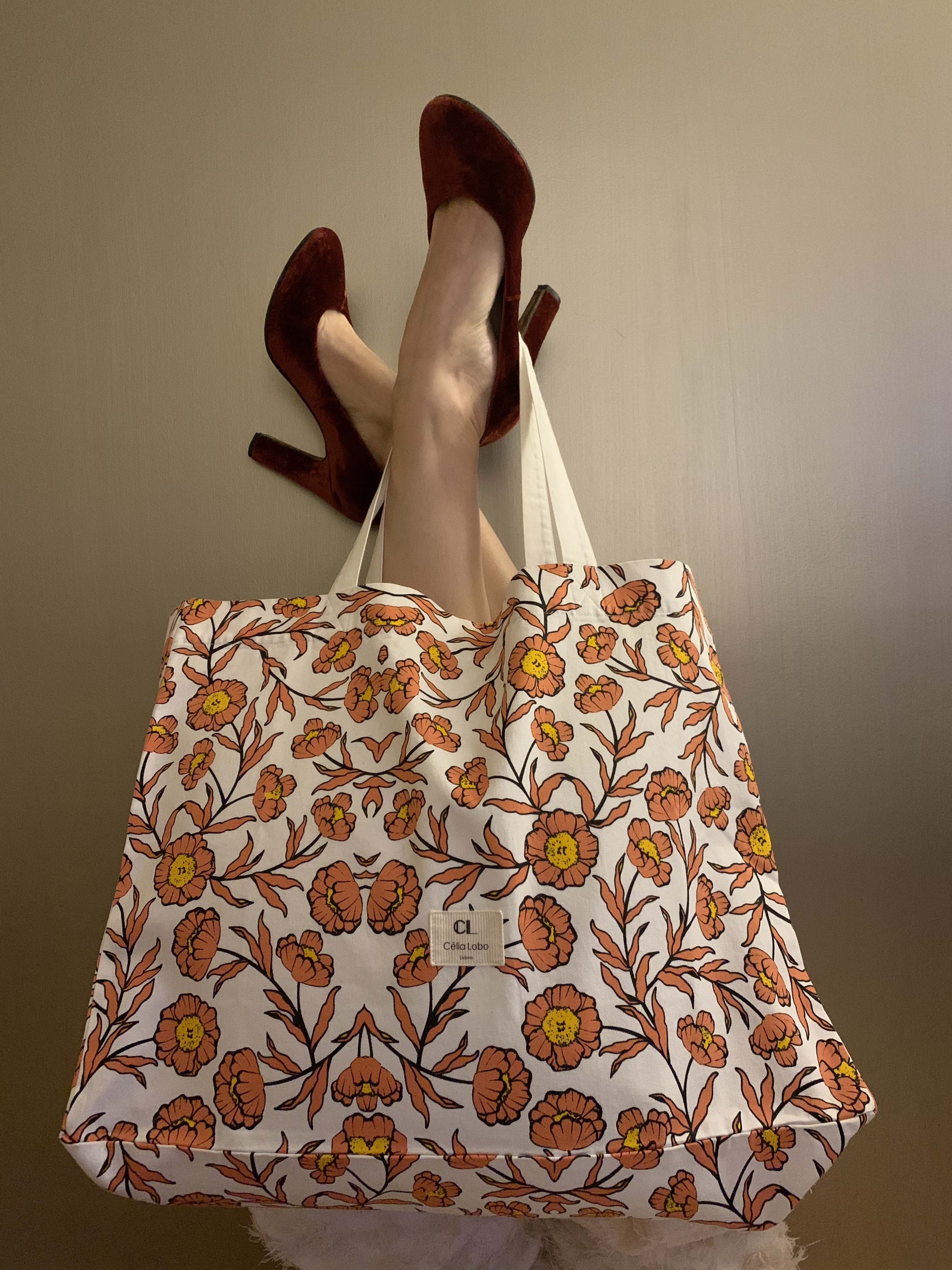 Célia Lobo - Bag Flor - Flor Print - 100% Cotton