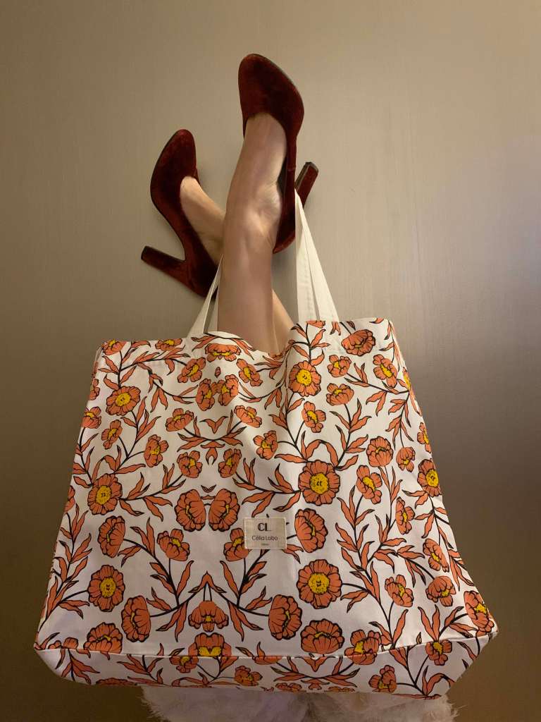 Célia Lobo - Bag Flor - Flor Print - 100% Cotton