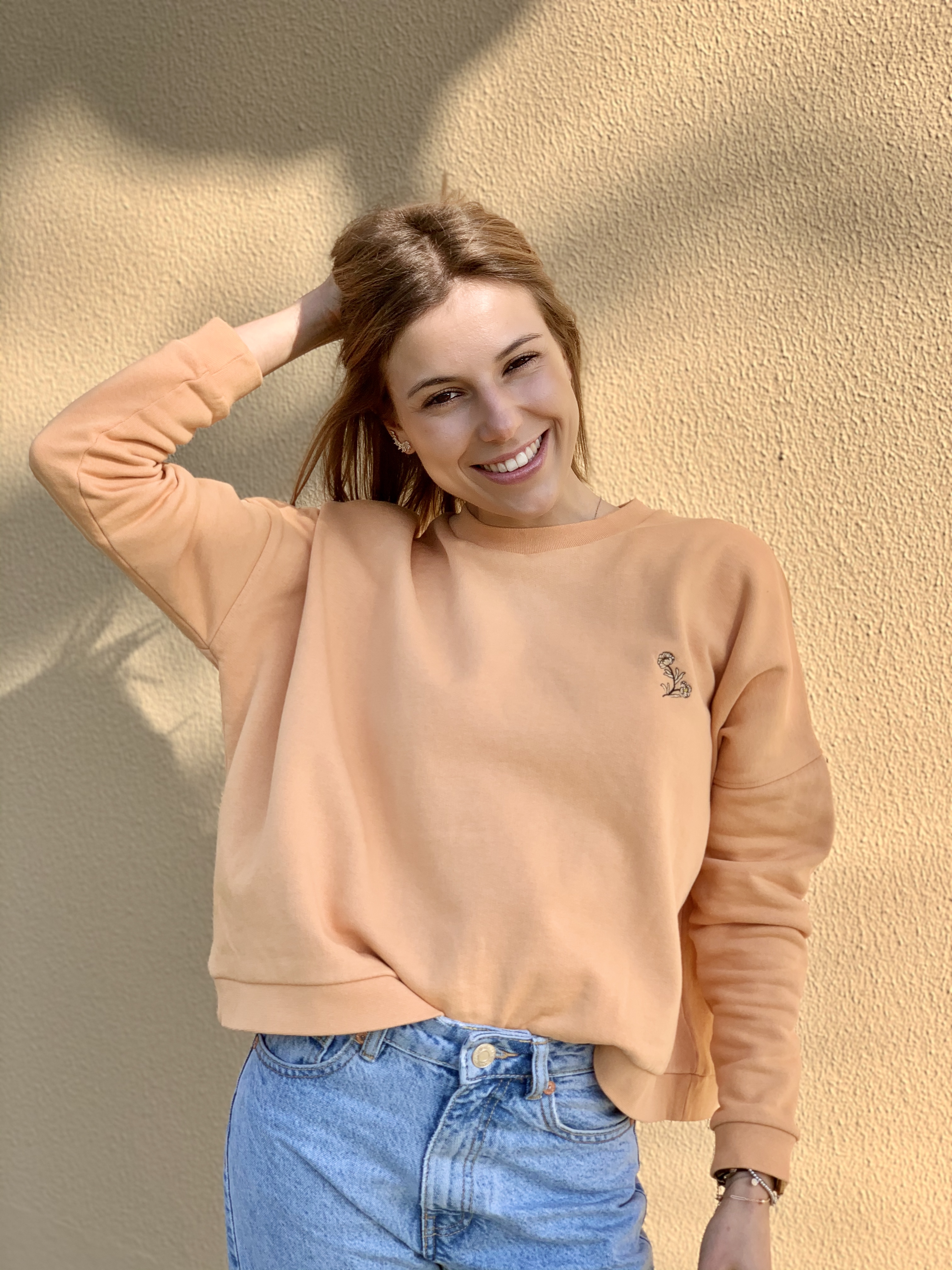 Célia Lobo - Sweat FLOR Warm Sand - 100% Organic Cotton