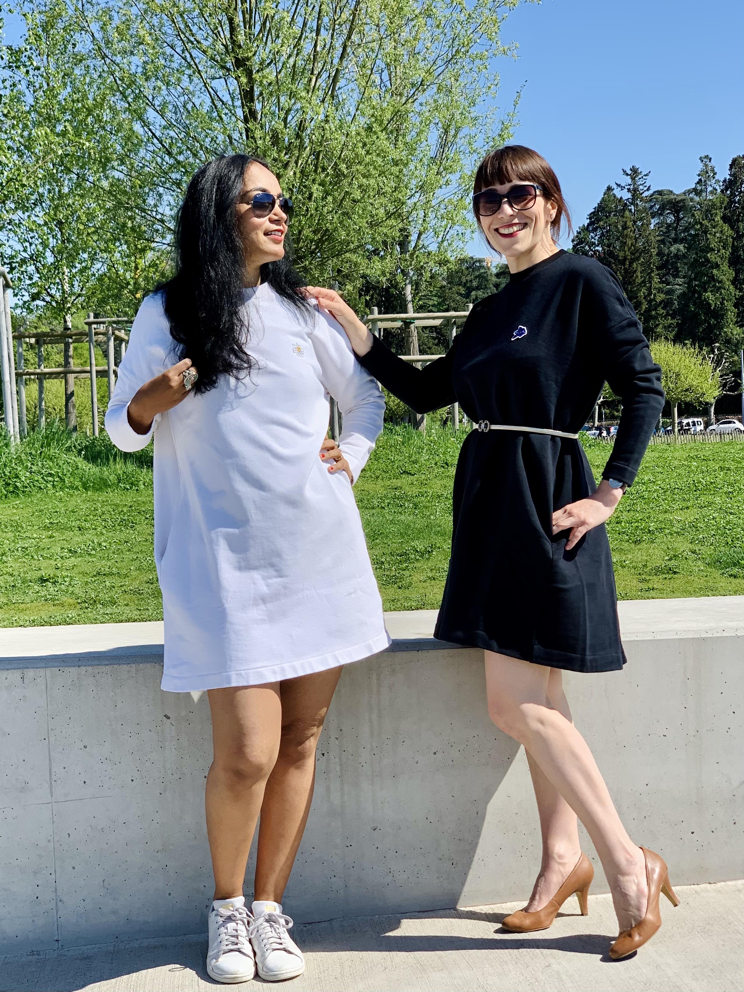 Dress GENTIANE - Black - Dress EDELWEISS - Creme - 100% Organic Cotton