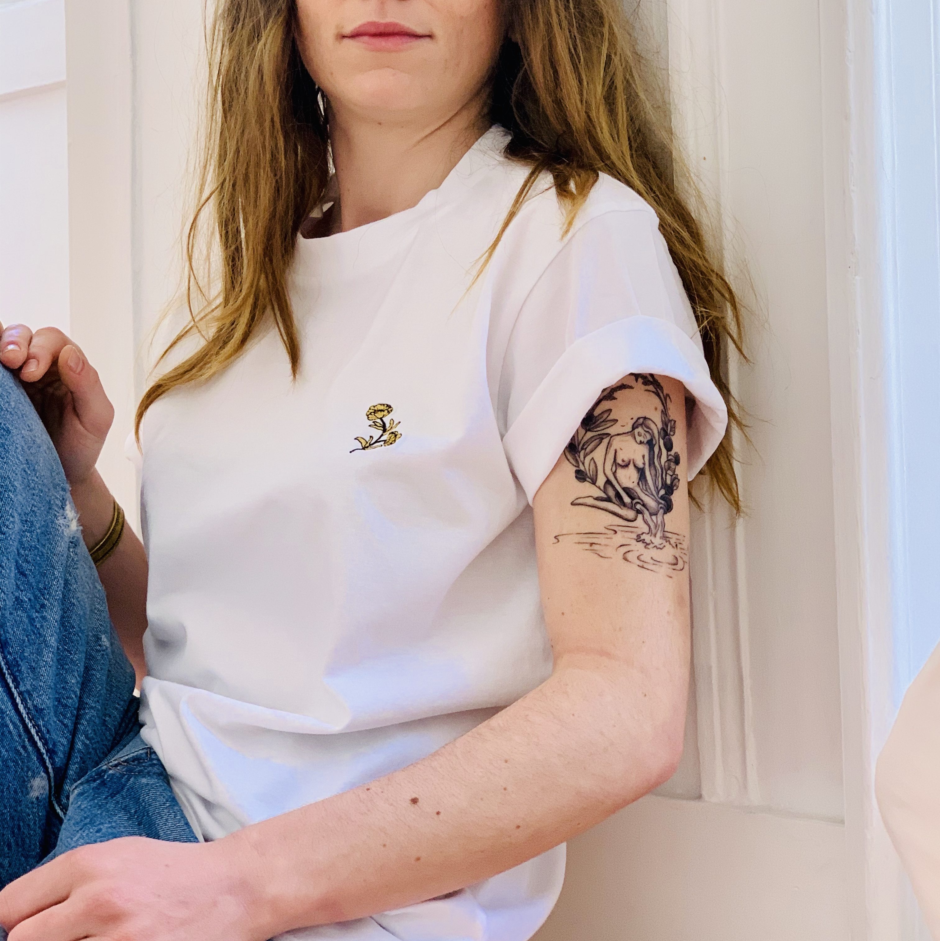 Célia Lobo - T-Shirt FLOR White - 100% Organic Cotton