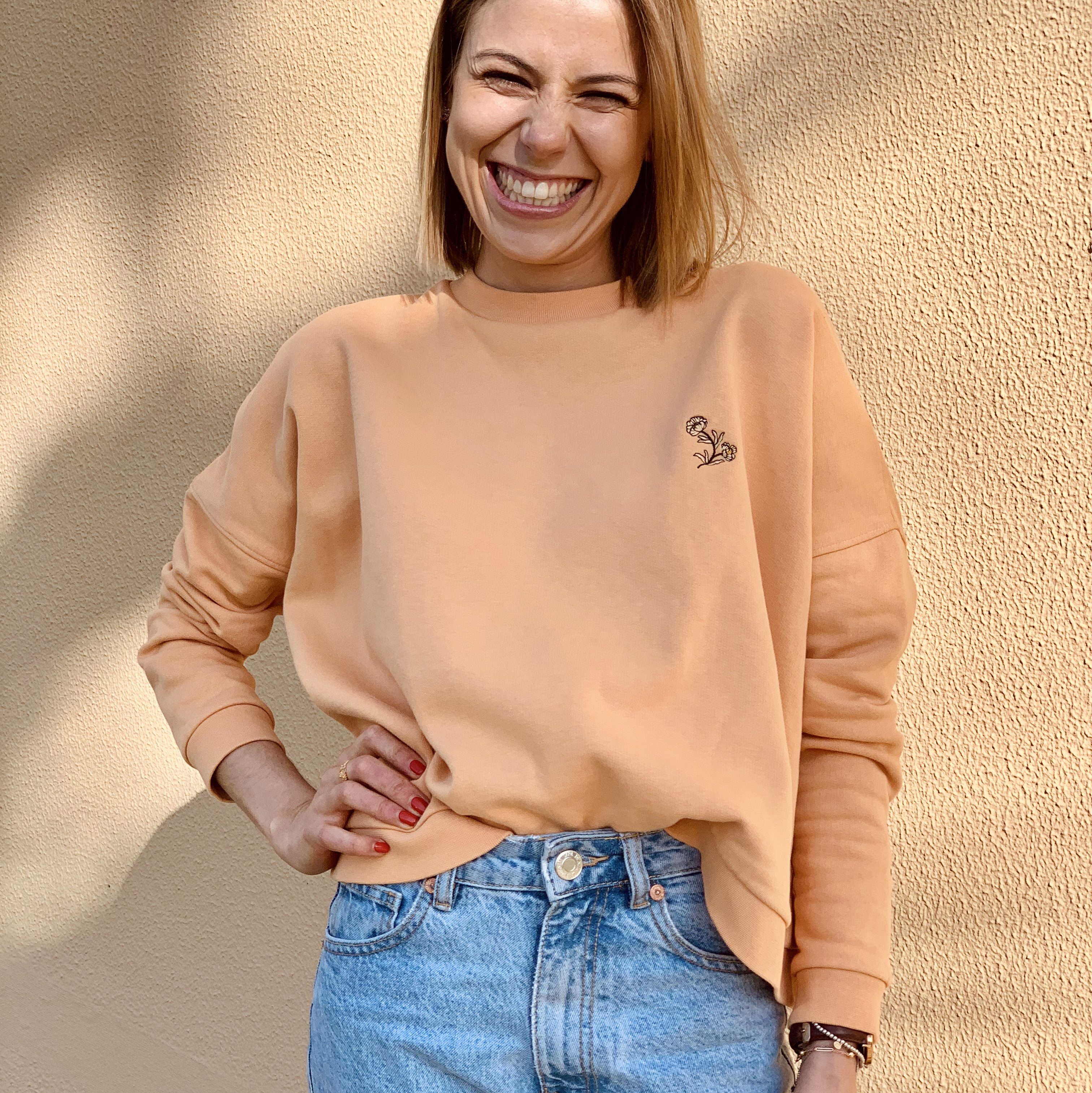 Célia Lobo - Sweat FLOR Warm Sand - 100% Organic Cotton