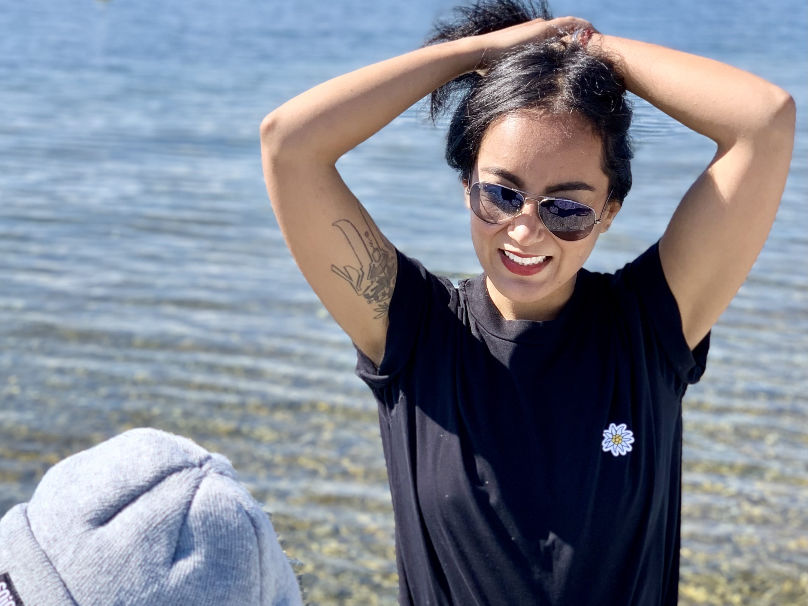 T-Shirt EDELWEISS - Black - 100% Organic Cotton