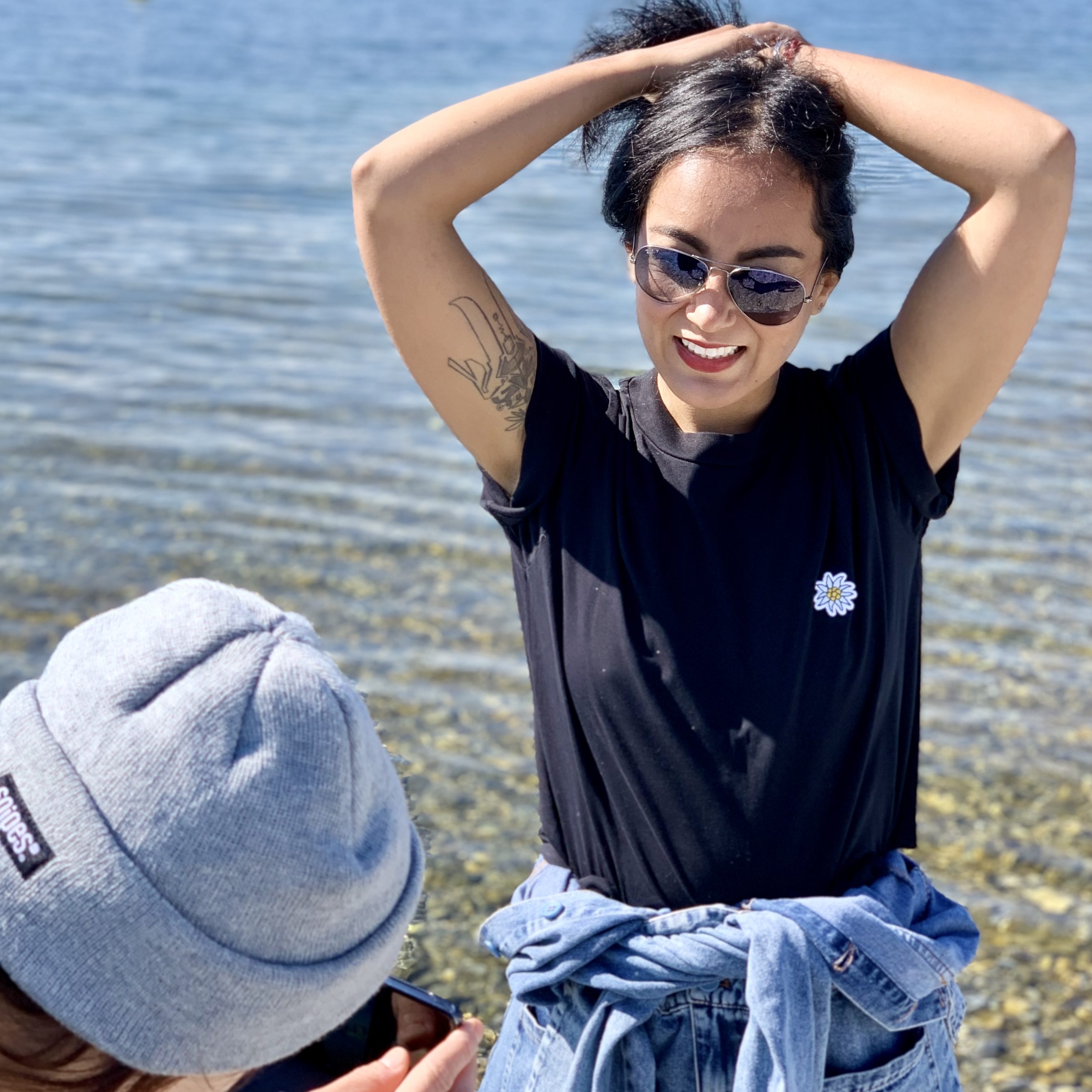 T-Shirt EDELWEISS - Black - 100% Organic Cotton